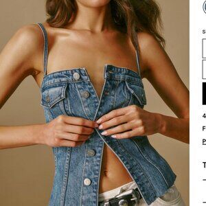 Reformation Coco Bustier Denim Top